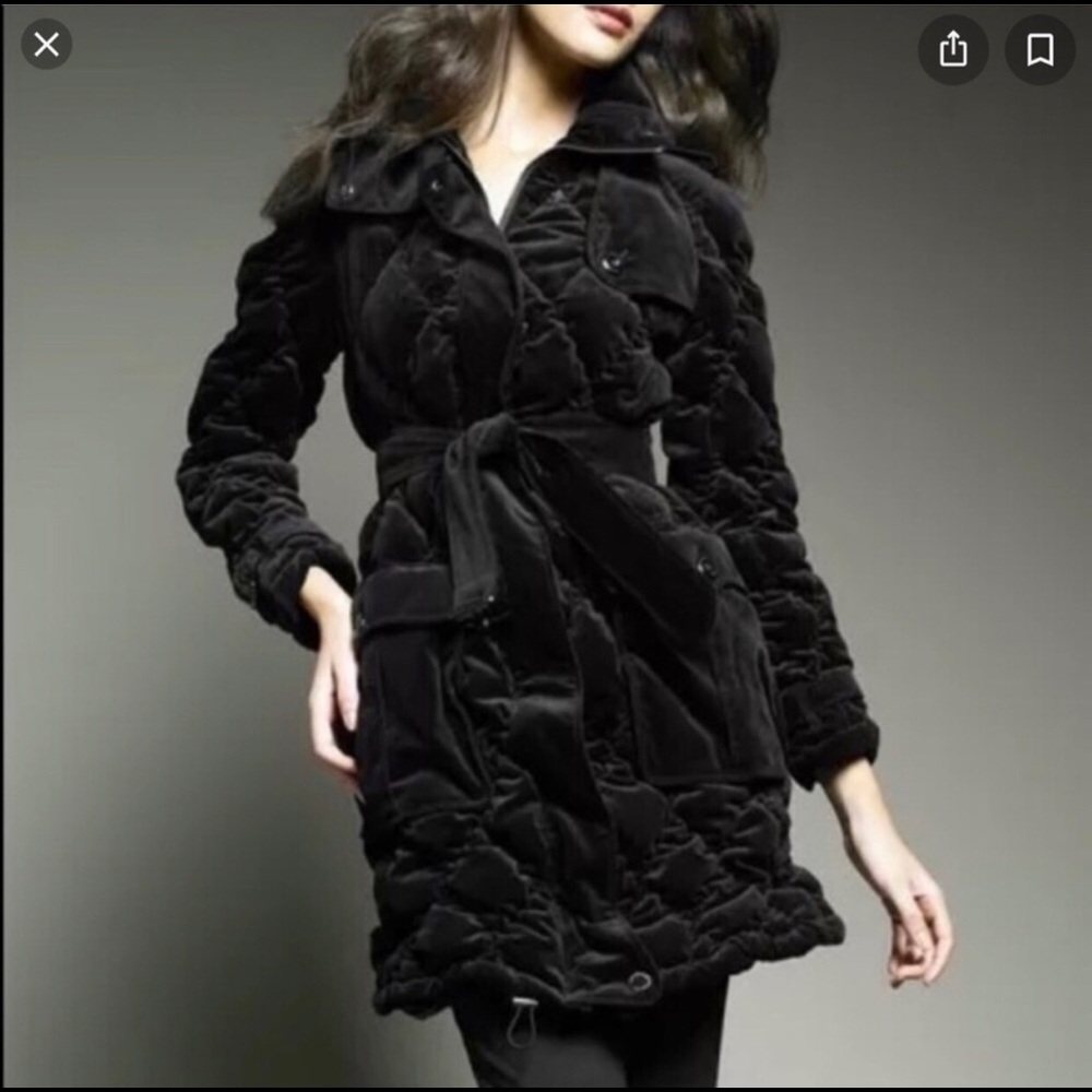 🔥sold 🔥Burberry velvet duck down puffer - small (as is) - Picture 1 of 17